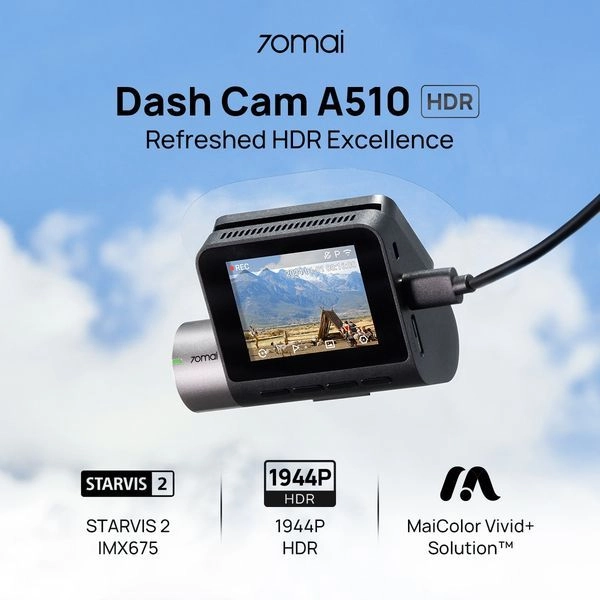 70mai A510 Dashcam (Front & Rear Set) تركيب مجاني في موقع الزبون عند إتمام الطلب - عمان - الاردن فقط / كاميرا مراقبة داشكام شاومي